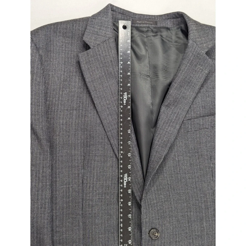 Chaps Ralph Lauren Blazer Suit‎ Jacket Soft Wool Birdseye Blue 48L *Small Hole
